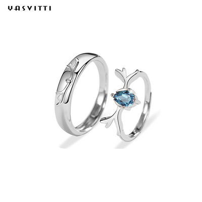 4.13 مللي متر 1.68 جرام خواتم مجوهرات فضية إسترليني S990 Fiancée Silver Zircon Classic Ring