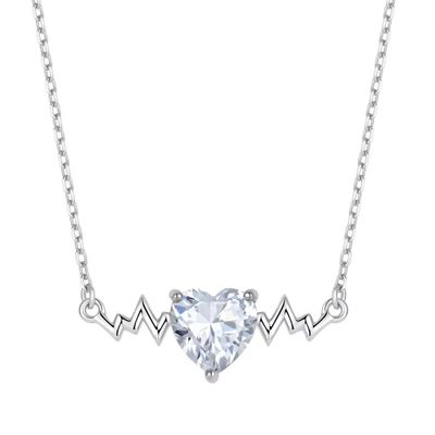 ياسفيتي 925 من الفضة الفاخرة قلادة ضربات القلب شكل القلب 8A زيركون مكعب المجوهرات النسائية الجميلة للهدايا