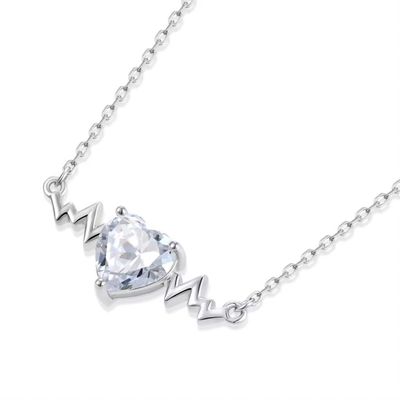 ياسفيتي 925 من الفضة الفاخرة قلادة ضربات القلب شكل القلب 8A زيركون مكعب المجوهرات النسائية الجميلة للهدايا