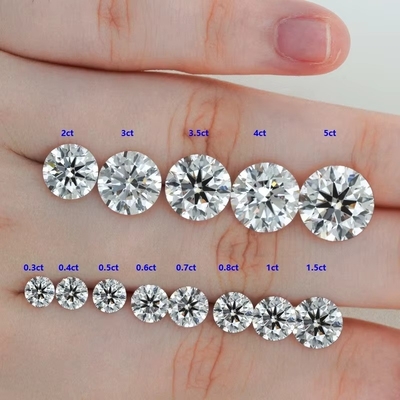 0.5ct 1ct 1.5ct 2ct 3ct بيضاء فضفاضة موسانيت الماس HPHT CVD مختبر الماس النضج