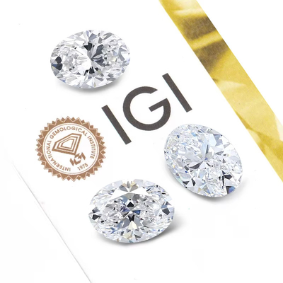 حجم كبير 5ct قطعة بيضاوية CVD E F VS1 VS2 IGI المختبر النمو الماس فضفاض بالجملة
