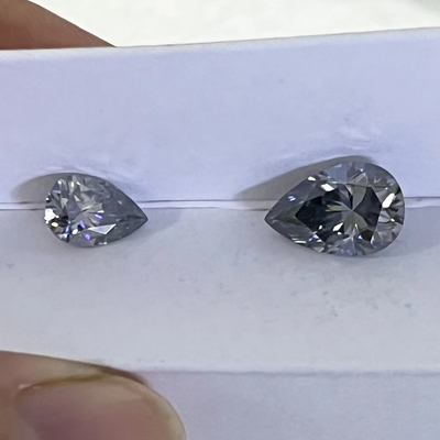 بالجملة 0.5ct 1ct 2ct رمادي ماسينات الماس الجوهرة رمادي لون بيضاوي بير قطع فضفاض حلقات زواج طبيعية موسانيت