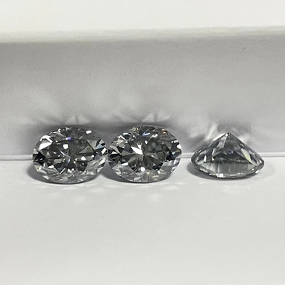 بالجملة 0.5ct 1ct 2ct رمادي ماسينات الماس الجوهرة رمادي لون بيضاوي بير قطع فضفاض حلقات زواج طبيعية موسانيت