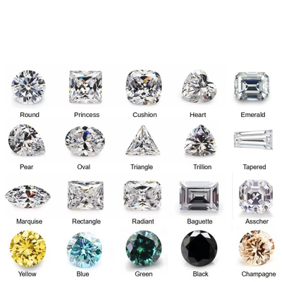 GRA موزانيت وردي Gem Radiant Cut VVS فضفاضة الزمرد موسانيت الماسية الأميرة قطع موسانيت حلقة موسانيت وردية