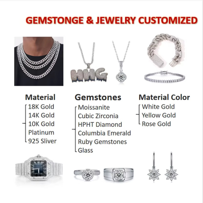 البيع بالجملة الموسانيت تمرير الماس اختبار GRA الحجارة D لون شكل مستدير الماس فضفاض Moissanite moissanite أقراط حلقة