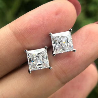 قرطاسات الستود Moissanite Diamond Heart Princess Asscher Cushion Round Brilliant Cut Charles VVS حجر كريم فضفاض