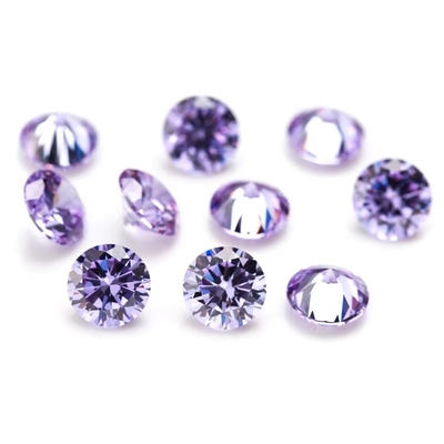 بيع بالجملة 3A ألوان CZ الأحجار الدائرية 3.0mm-9.0mm مكعب فضفاض موسانيت الماس للمجوهرات الفضية