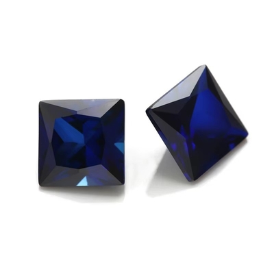 الأحجار الكريمة الاصطناعية 34# الزعفري مربع 1.5x1.5mm-10x10mm الكوروندوم حجر كريم فضفاض للخواتم