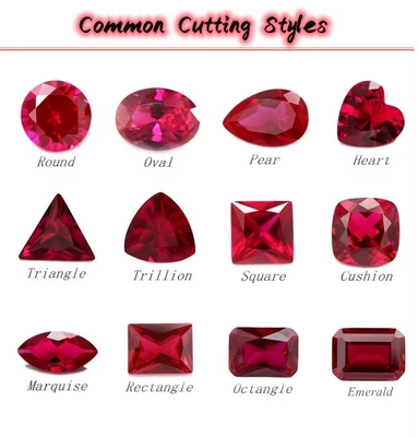 الأحجار الكريمة الاصطناعية 34# الزعفري مربع 1.5x1.5mm-10x10mm الكوروندوم حجر كريم فضفاض للخواتم