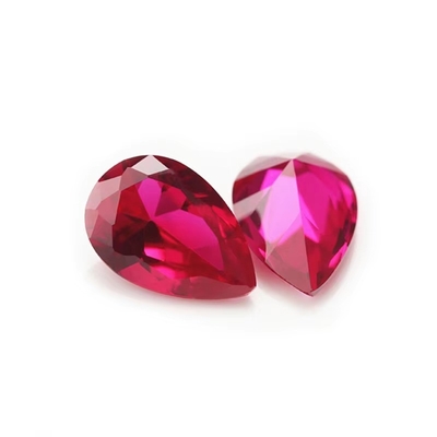 أسلوب فنتايج روبي موسانيت الكوروندوم الصناعي لؤلؤة الشكل 2x3mm إلى 10x14mm حجر كريم فضفاض لصنع المجوهرات
