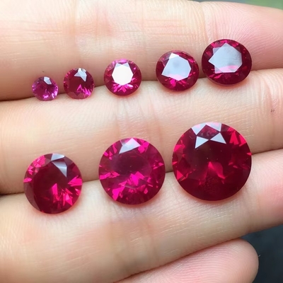 أسلوب فنتايج روبي موسانيت الكوروندوم الصناعي لؤلؤة الشكل 2x3mm إلى 10x14mm حجر كريم فضفاض لصنع المجوهرات