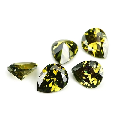 حلقات خطوبة موسانيت عتيقة حجارة ثمينة فضفاضة ألوان مختلفة شكل بير 6x4mm مركب زيركونيا مكعبة
