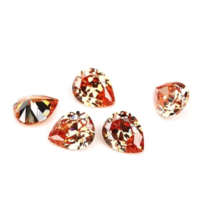 حلقات خطوبة موسانيت عتيقة حجارة ثمينة فضفاضة ألوان مختلفة شكل بير 6x4mm مركب زيركونيا مكعبة