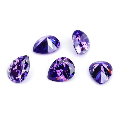 حلقات خطوبة موسانيت عتيقة حجارة ثمينة فضفاضة ألوان مختلفة شكل بير 6x4mm مركب زيركونيا مكعبة