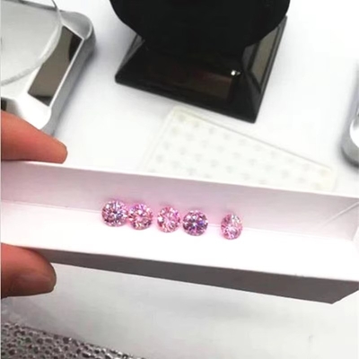مصنع بيع بالجملة الزهري موسانيت الماسية مستديرة القطع الرائعة 3.0mm-12.0mm VVS1 حجارة موسانيت فضفاضة حلقة 4 قيراط