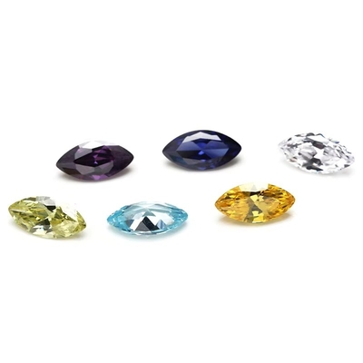 30 ألوان CZ الحجارة ماركيز قطع 3x1.5mm الزركونيا الكوبية الاصطناعية لصنع المجوهرات