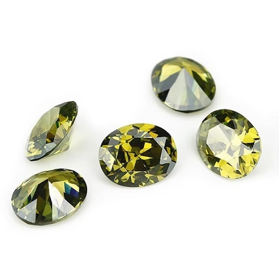 أقراط موسانيت الأحجار الكريمة الوردية بيريدوت غرانيت صفراء cz الحجارة الشكل البيضاوي 12x10mm الزركونيا الكوبية الاصطناعية للخاتم