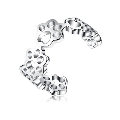 Pet Paw S925 خاتم فضة إسترليني افتتاحي للرجال والنساء