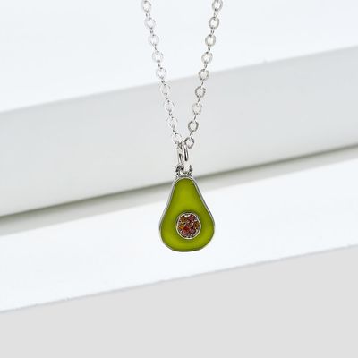 1.1x0.8cm 5A 17.7 '' الكمثرى على شكل قلادة فضة القلائد والمجوهرات 2.9g