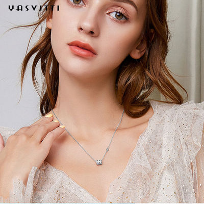 Stainless Steel 3 Circle Zircon Cylinder Pendant Necklaces Micro Insert Cubic Zirconia 925 Sterling Silver Jewelry