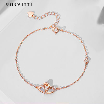 ODM 7.8in 304 SS Slider Bracelets Silver 18k Rose Gold Open Heart سوار