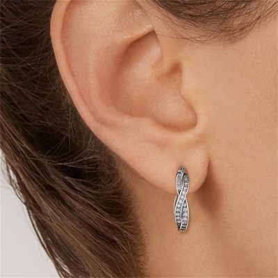 0.5in 1.7g أقراط هوب مضفرة تويست Brincos فضة ترصيع حزب ODM