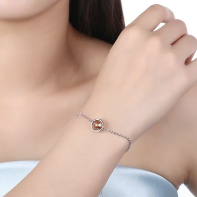 0.64ft 2.4g الفضة الاسترليني أساور المنزلق S925 سوار حبة مستدير قابل للتعديل