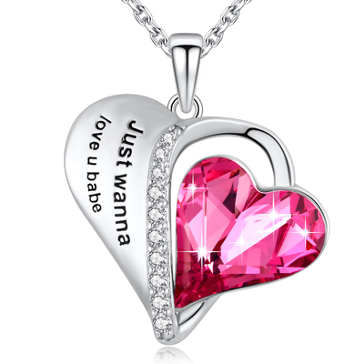 0.79x0.98in الجمالية الاسترليني فضية القلب قلادة قلادة Love U Babe Heart